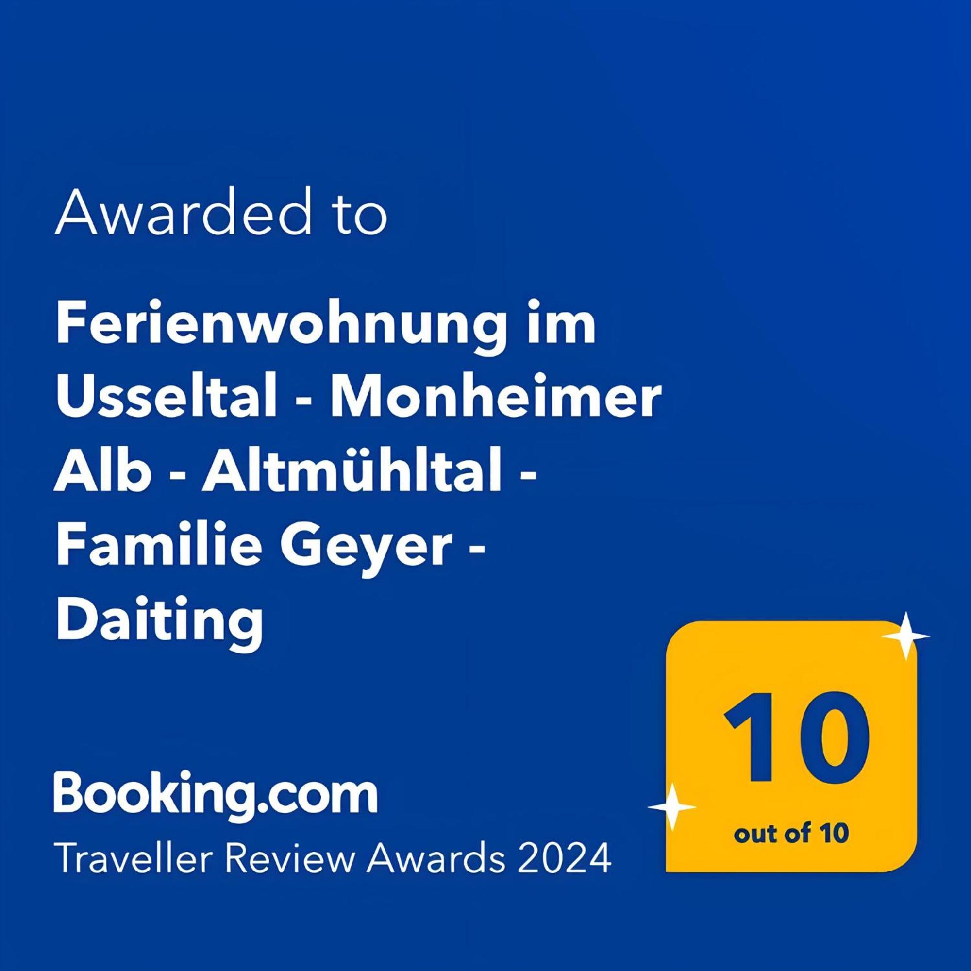 Ferienwohnung Im Usseltal - Zirben Spa - Monheimer Alb - Altmuehltal - Familie Geyer Daiting Monheim  Buitenkant foto
